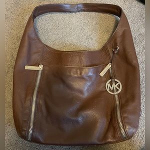Michael Kors brown leather hobo bag